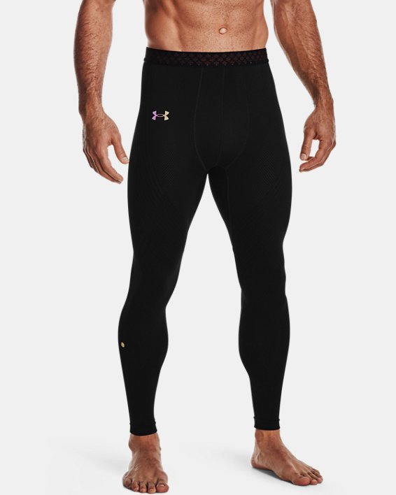 Men's UA RUSH™ Seamless Leggings in Black image number 0